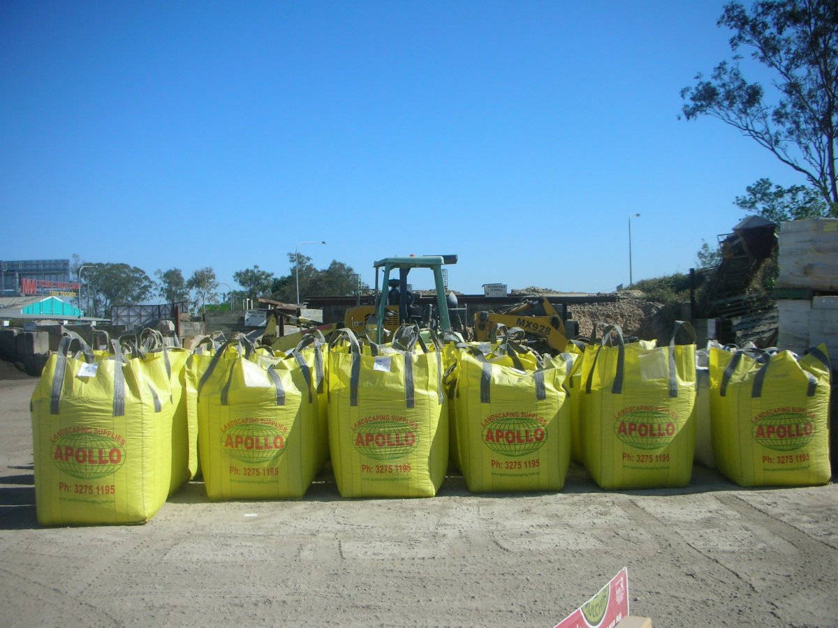 several bulk bags on pallets