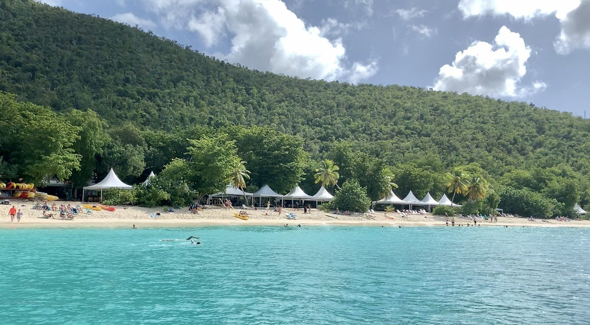 Far view of honeymoon beach