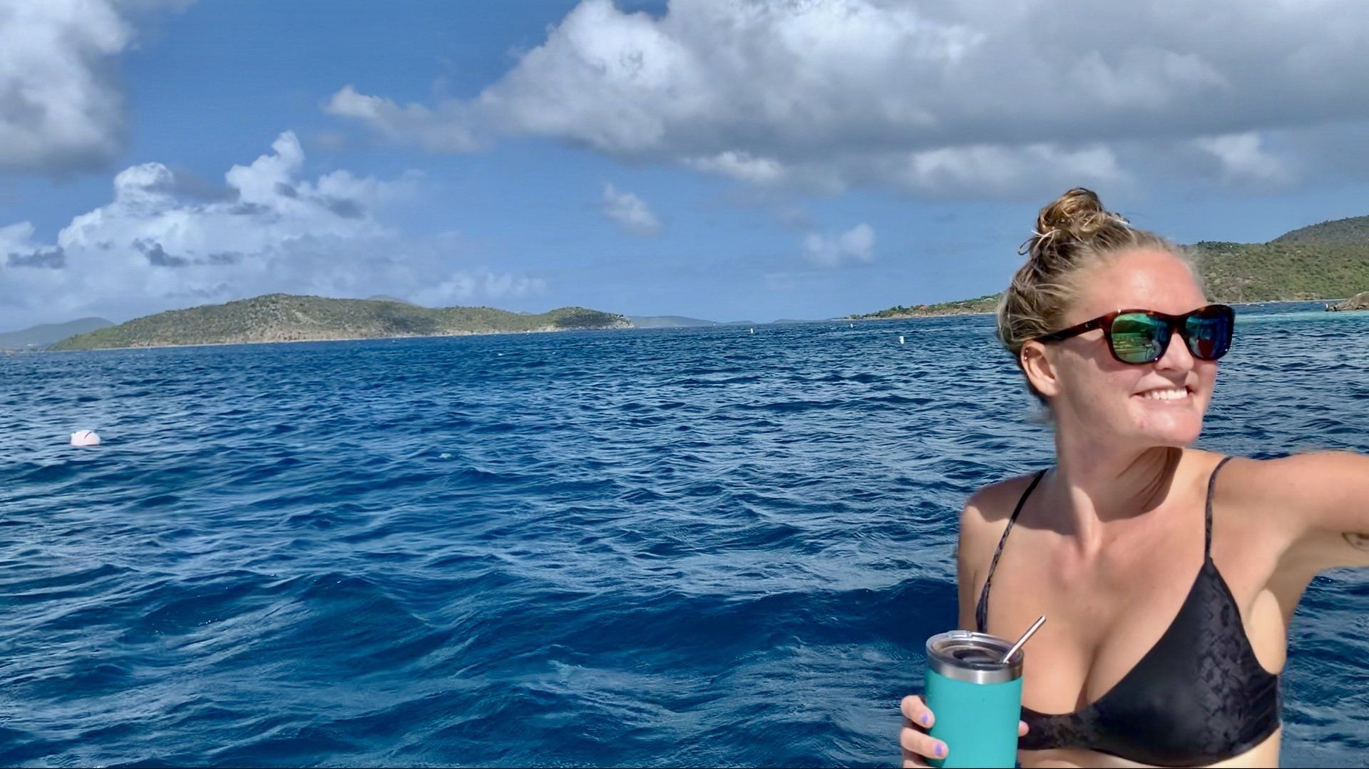 Beautiful woman holding her drink