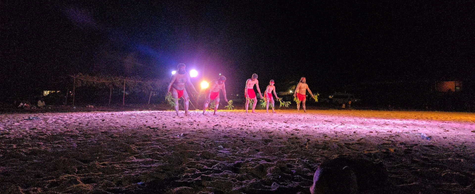 Five first nations dancers