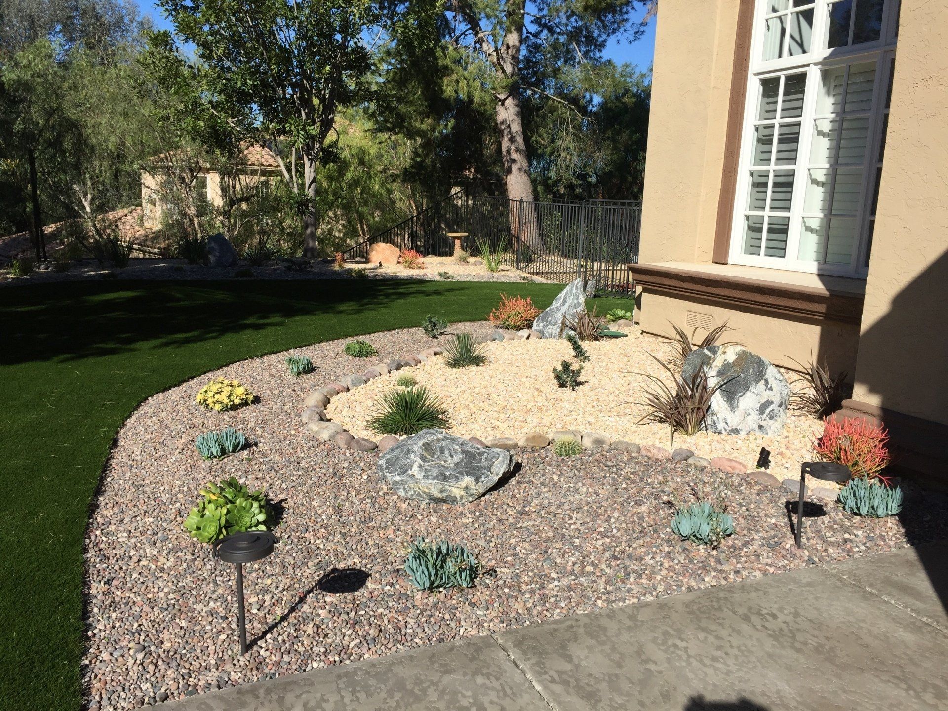 river rock outscape landscaping