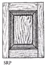 a black and white drawing of a wooden frame with the word srp below it .