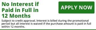 A sign that says no interest if paid in full in 12 months