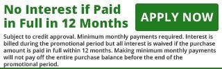 A sign that says no interest if paid in full in 12 months