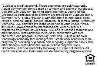 A page of text that says ' subject to credit approval these examples are estimates only '