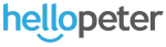 The logo for hellopeter is blue and black and has a smile on it.