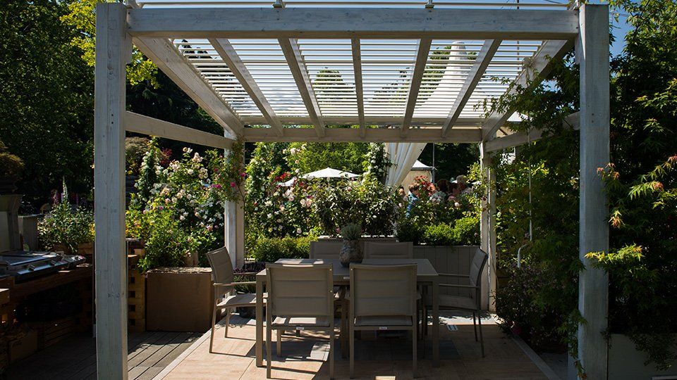 Pergola bioclimatica da giardino