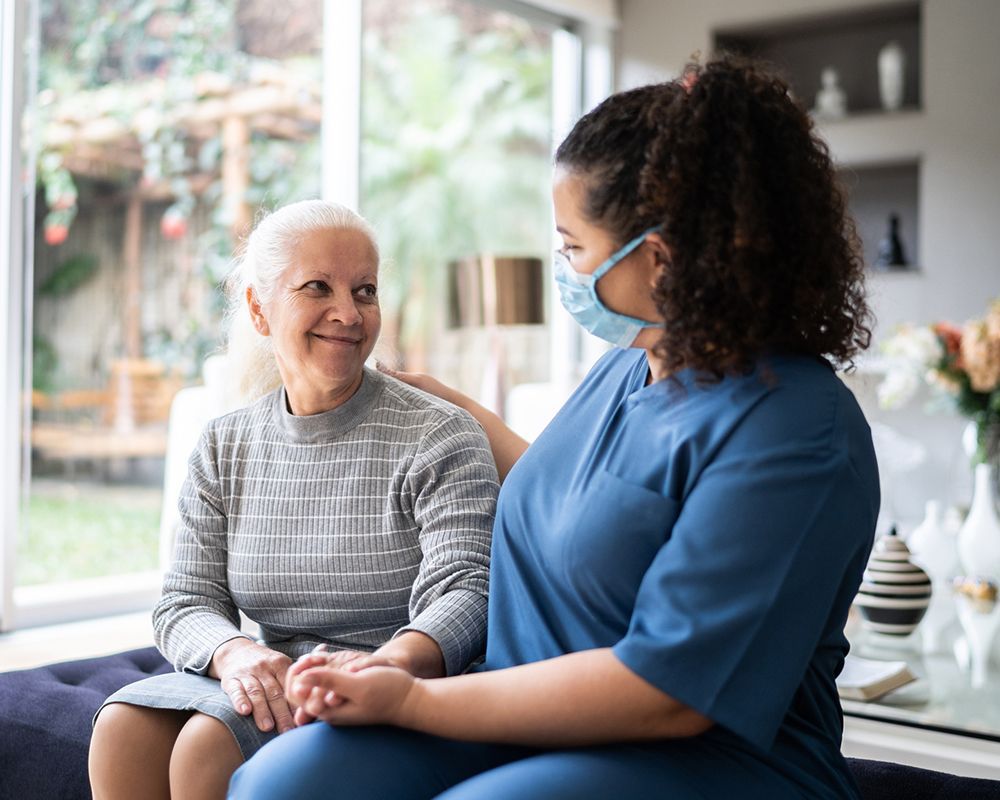 Healthcare Worker Talking to Senior Patient — Semmes, AL — My Happy Seniors