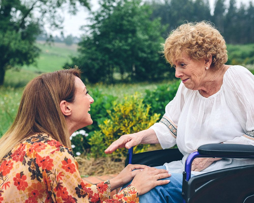 Young Woman Talking to Elderly Woman — Semmes, AL — My Happy Seniors