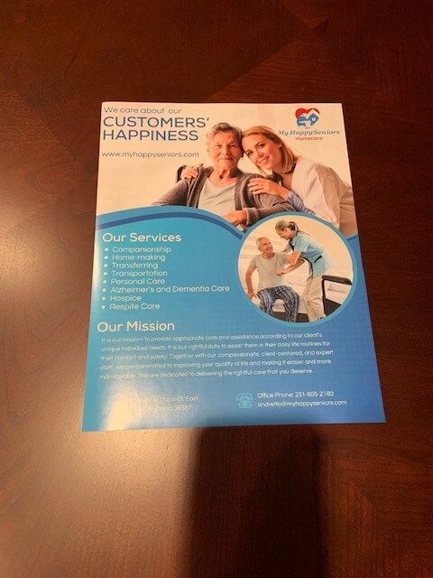 My Happy Seniors Homecare Brochure — Semmes, AL — My Happy Seniors