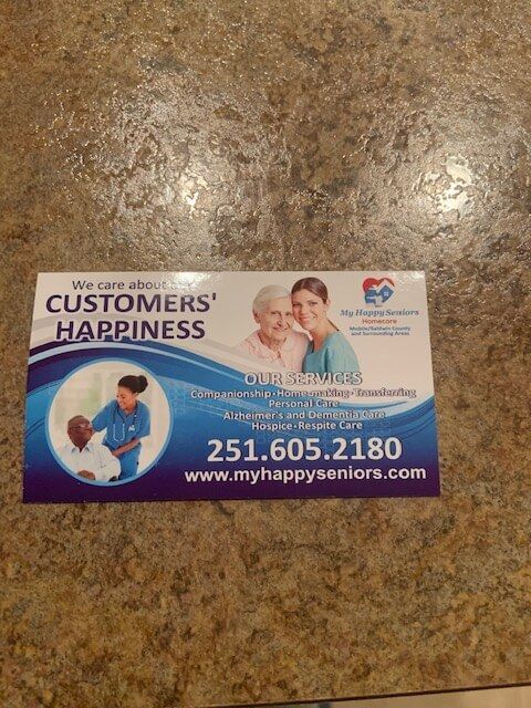 My Happy Seniors Homecare Business Card — Semmes, AL — My Happy Seniors