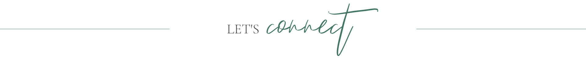 Minimal “let’s connect” text in teal on a white background