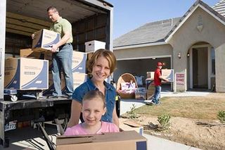 Family Unloading Truck — Affordable Moving Company in Peoria, AZ