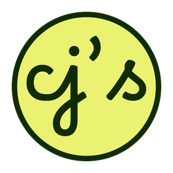 A yellow circle with the word j 's on it