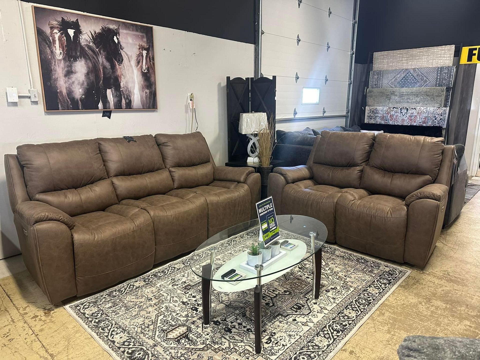 A living room with two couches and a coffee table.