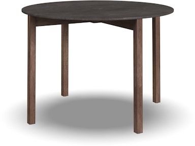 A round table with wooden legs on a white background