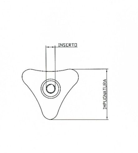 Volantino a 3 punte con foro cieco