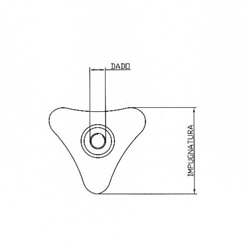 Volantino a 3 punte con foro passante