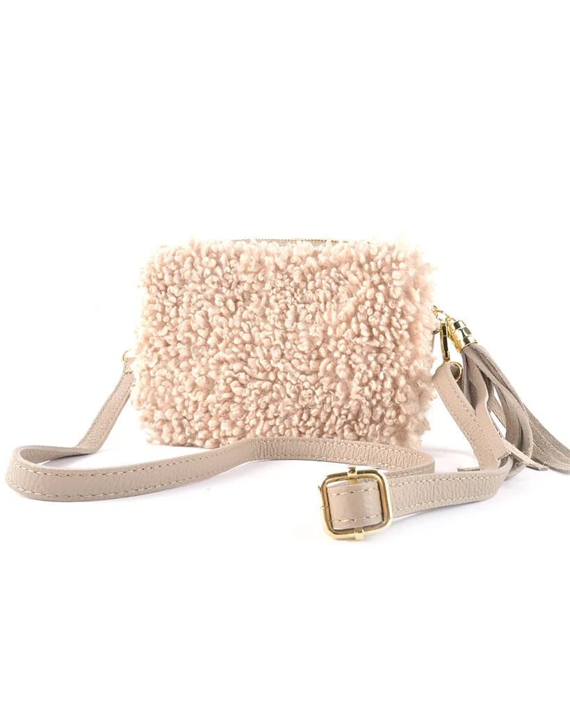 Schoudertas Teddy beige