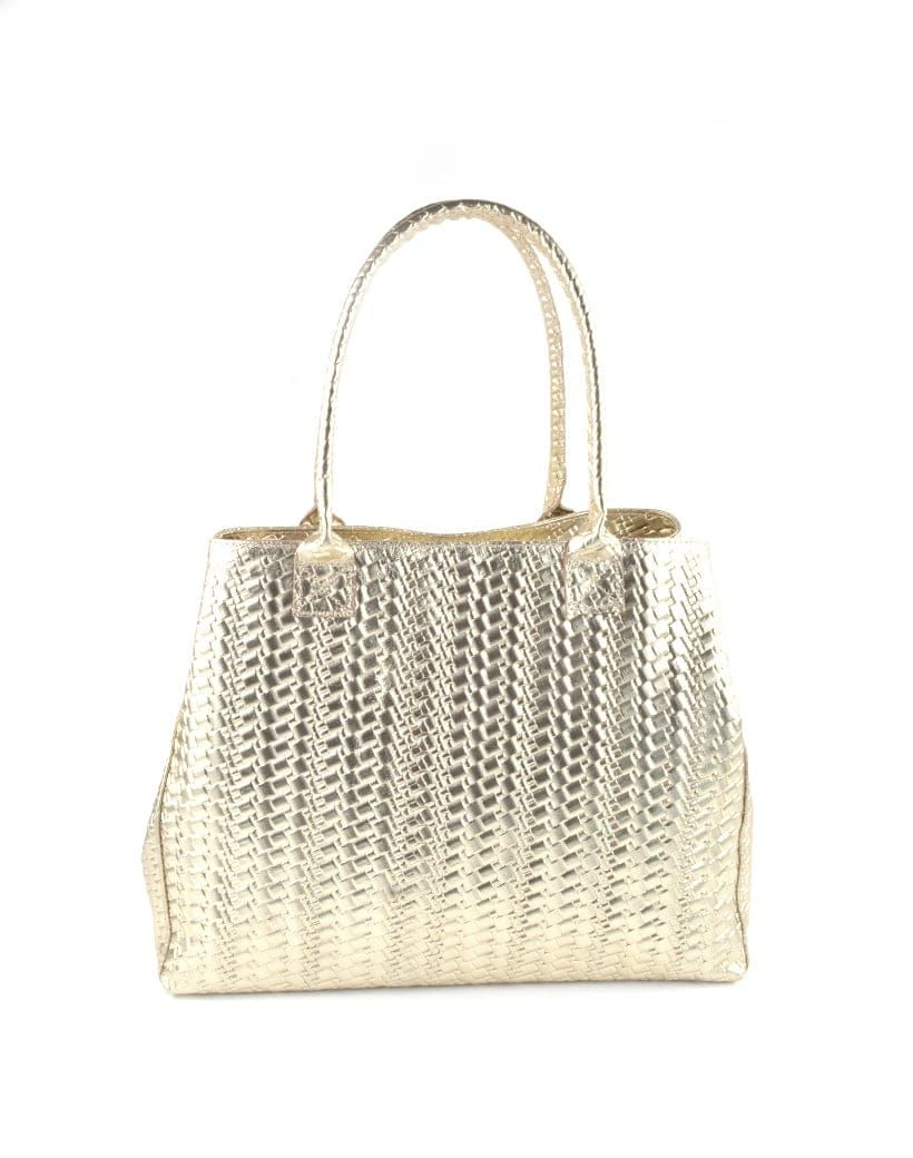 Lederen handtas metallic
