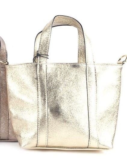 Lederen Mini shopper Metallic