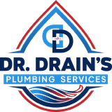 A logo for dr. drain 's plumbing services