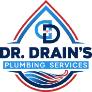 A logo for dr. drain 's plumbing services