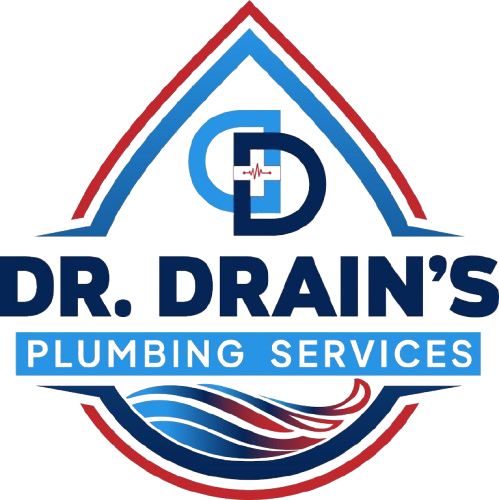 A logo for dr. drain 's plumbing services