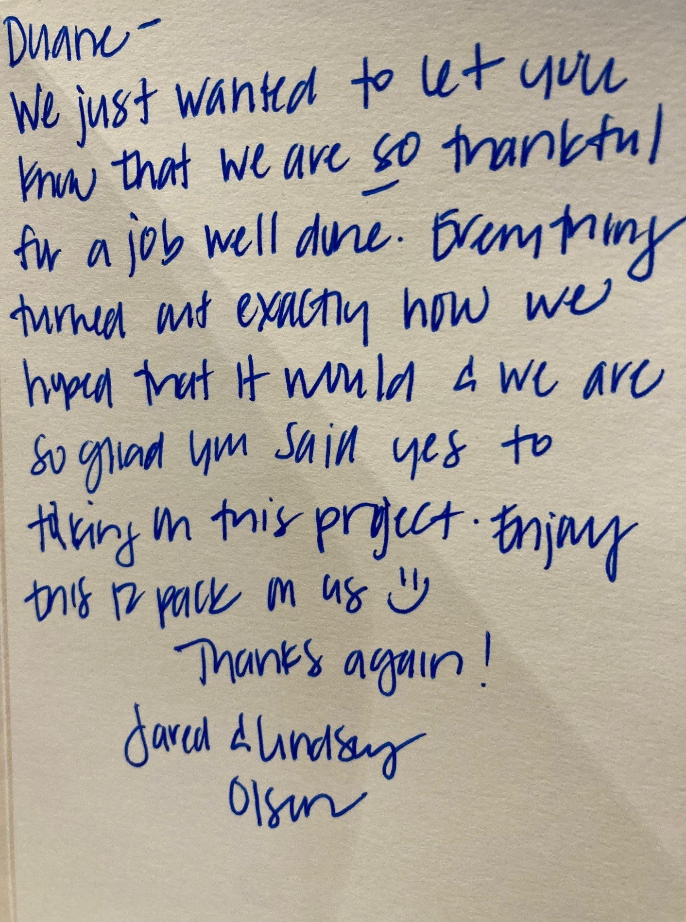 Wood Inspired Testimonial