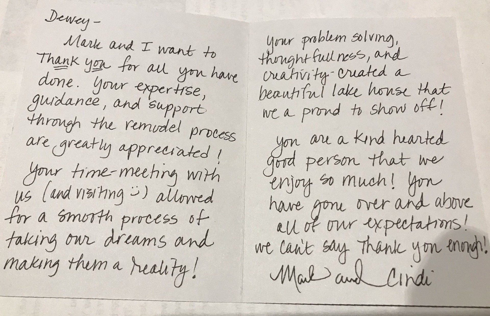 Wood Inspired Testimonial