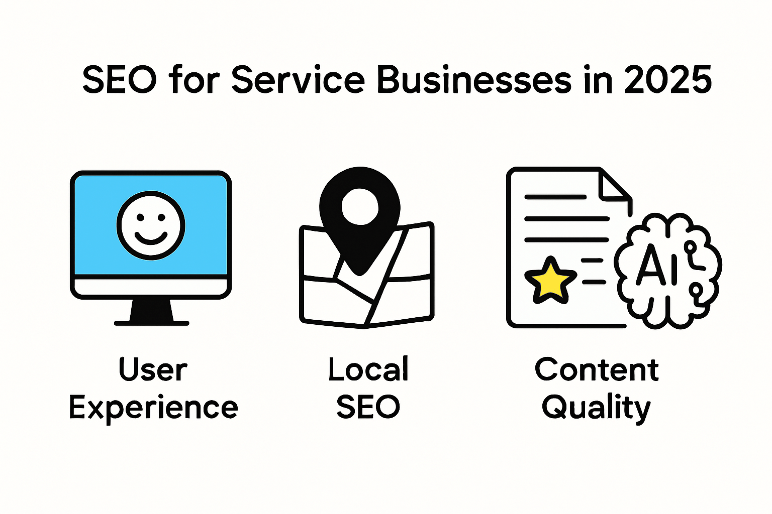 Seo for service businesses in 2025 : user experience , local seo , content quality