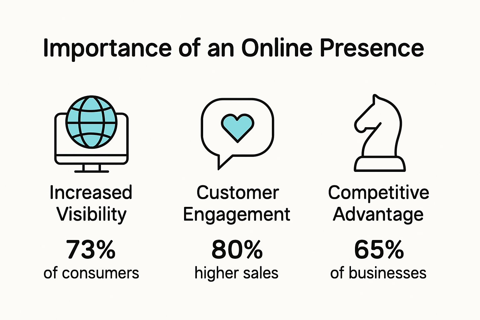 Infographic illustrating the importance of online presence for business growth