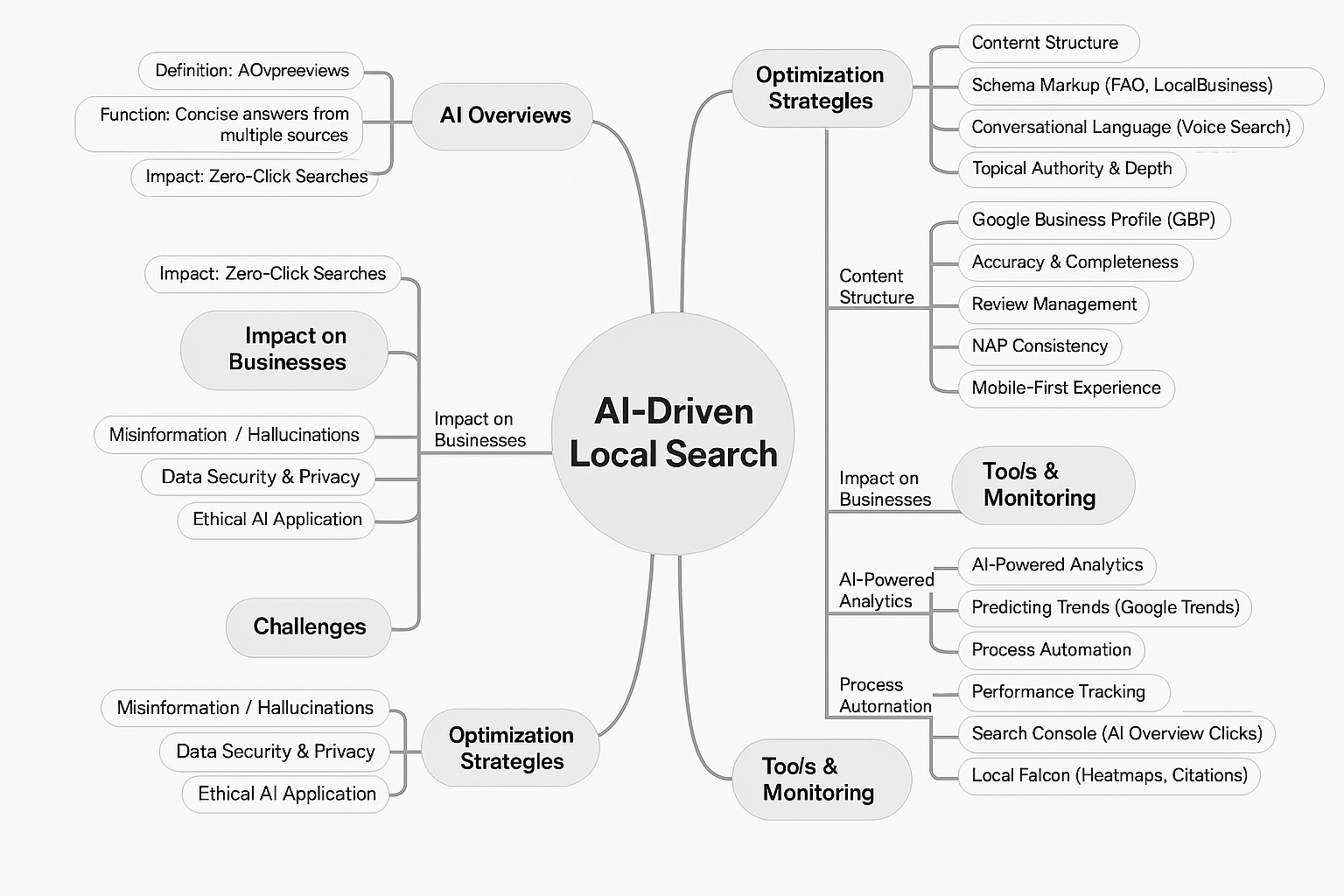MIndmap of components of AI search