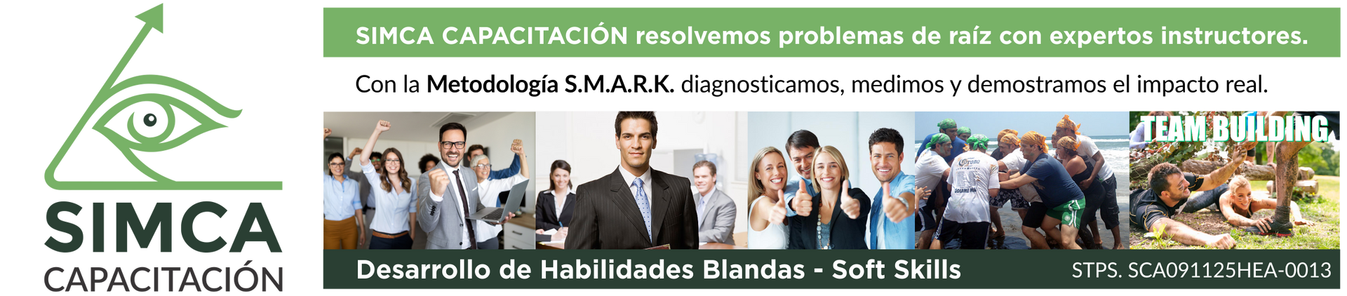 un anuncio de simca capacitacion muestra un grupo de personas
