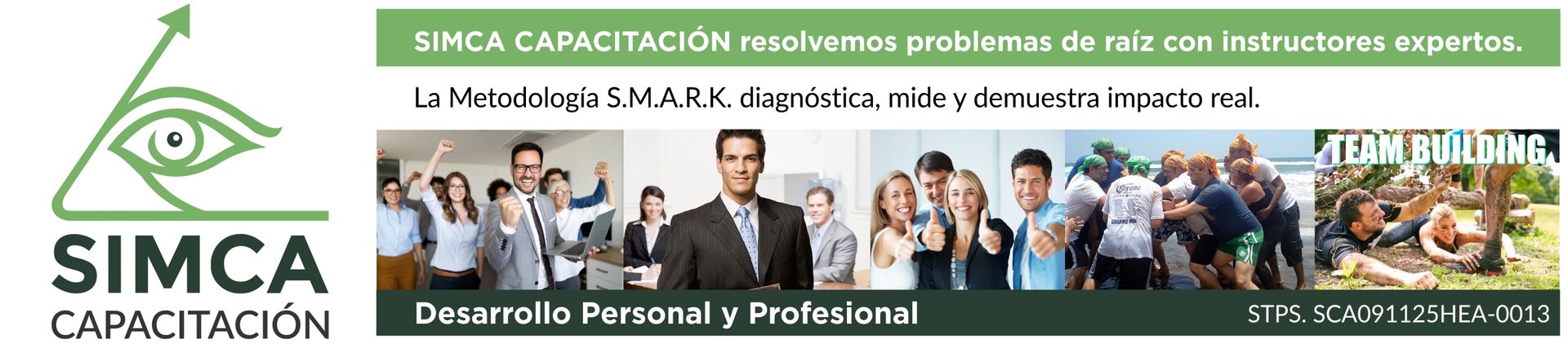 un anuncio de simca capacitacion muestra un grupo de personas