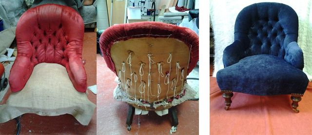 reupholstering victorian nursing chair