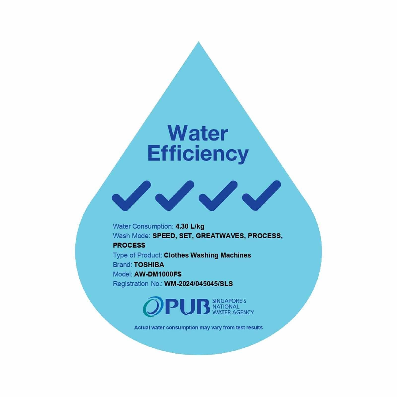 Toshiba Top load 9Kg Washing Machine AW-DM1000FS(MK)