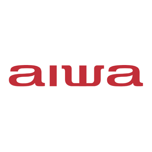 A red aiwa logo on a white background