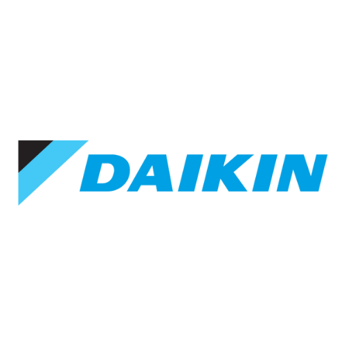 The daikin logo is blue and black on a white background.