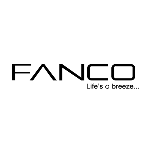 The fanco logo is black and white and says `` life 's a breeze ''.