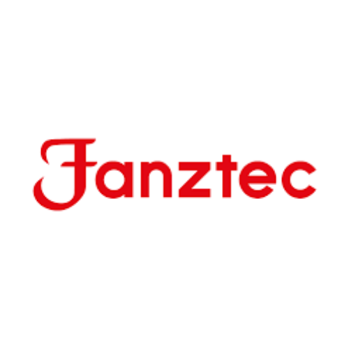 The fanztec logo is red on a white background.