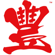 A red chinese symbol on a white background