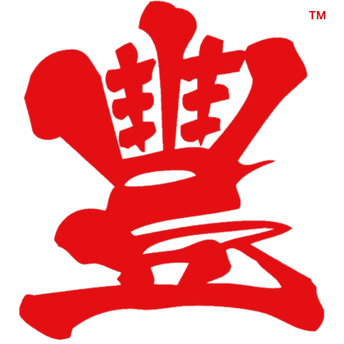 A red chinese symbol on a white background