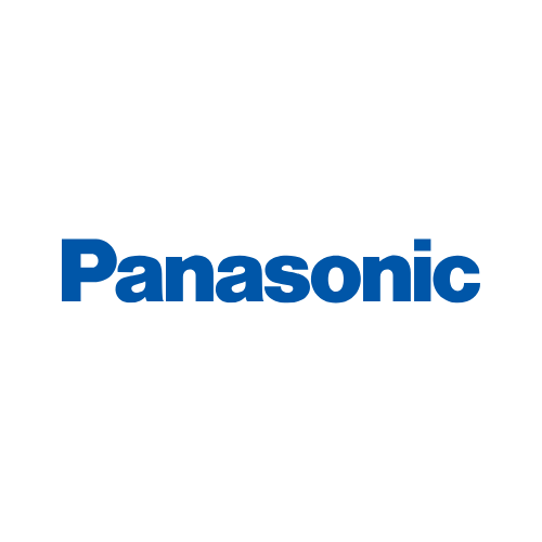 The panasonic logo is blue and white on a white background.
