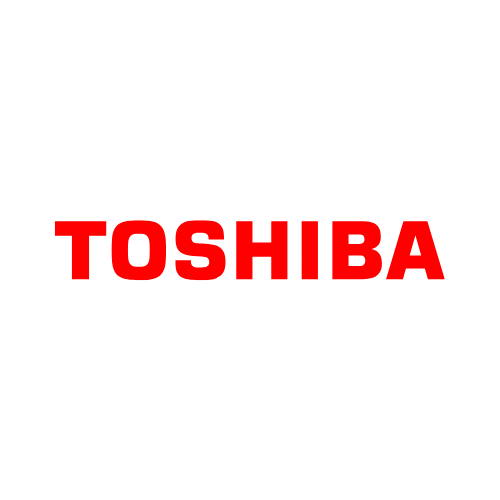 The toshiba logo is red on a white background.