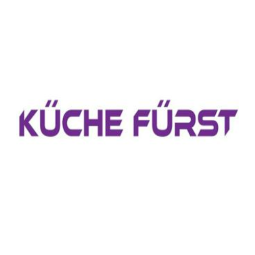 A purple logo for kuche furst on a white background.