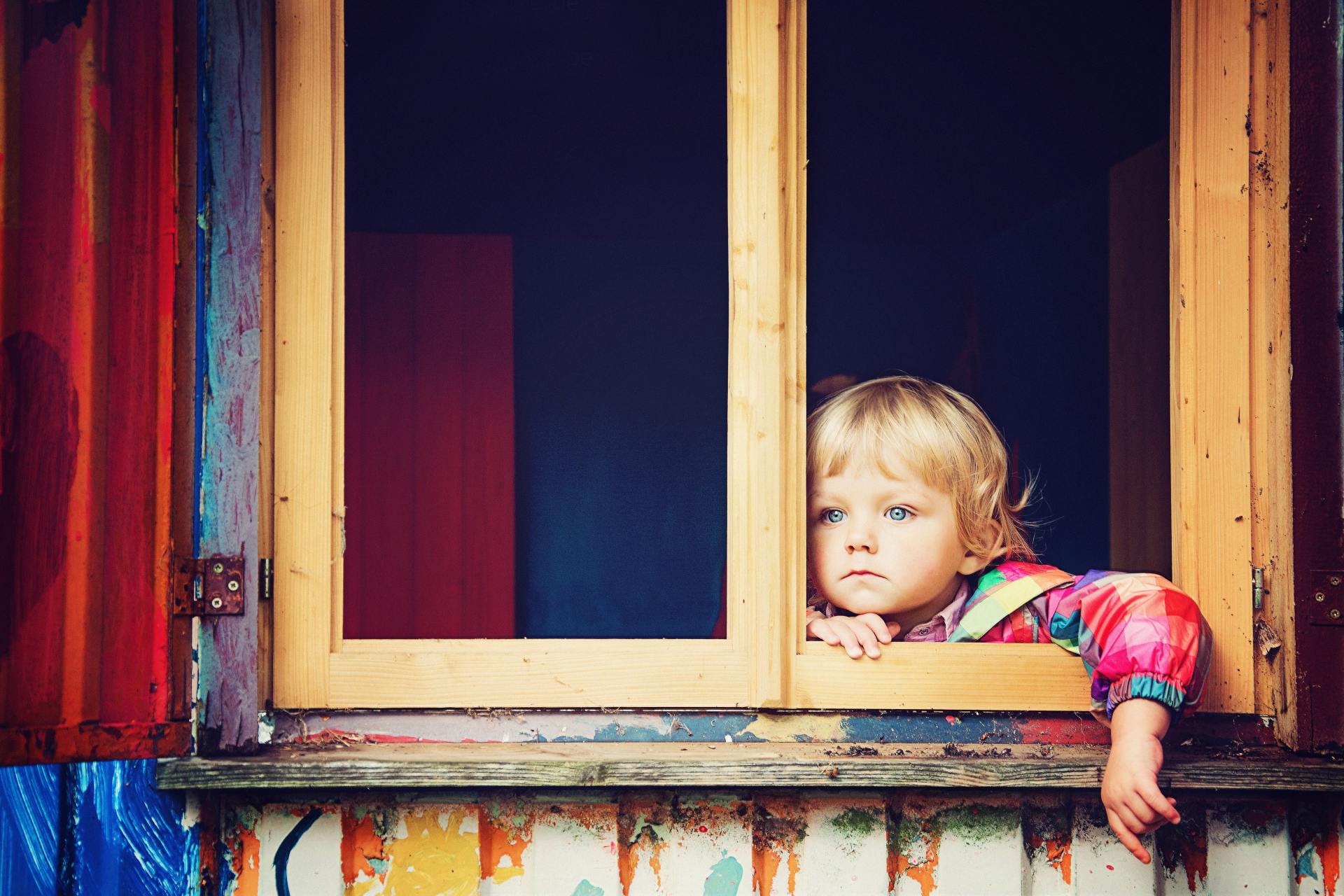 Little girl staring