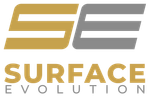 Logo for Surface Evolution: Gold "SE" above text "SURFACE" and "EVOLUTION," all in gold and gray.