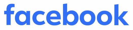 A blue facebook logo on a white background