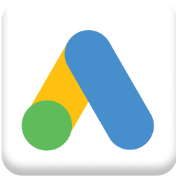 A google adwords logo with a green circle in the middle
